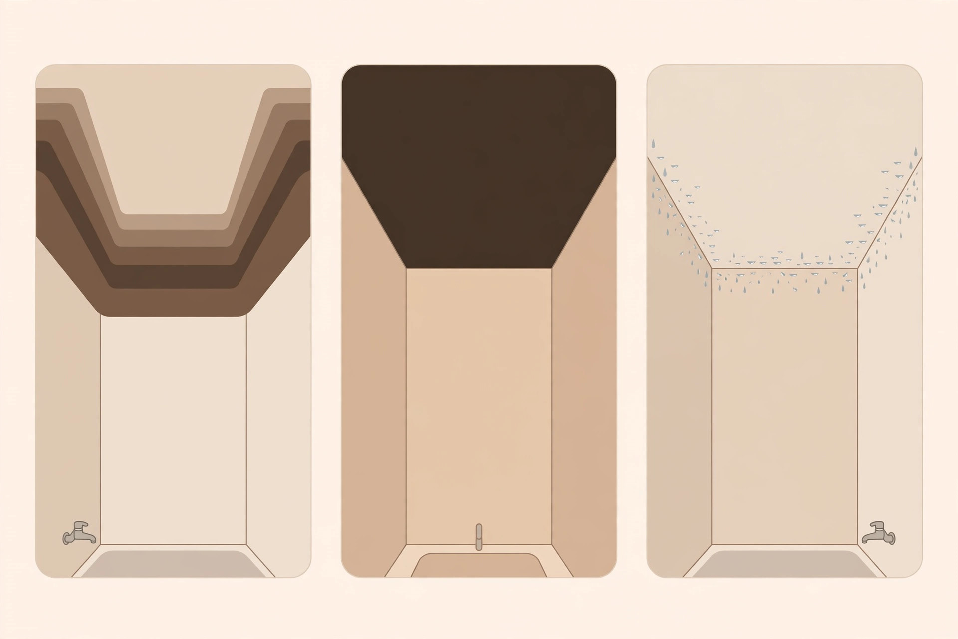 Diagram of common small bathroom ceiling mistakes