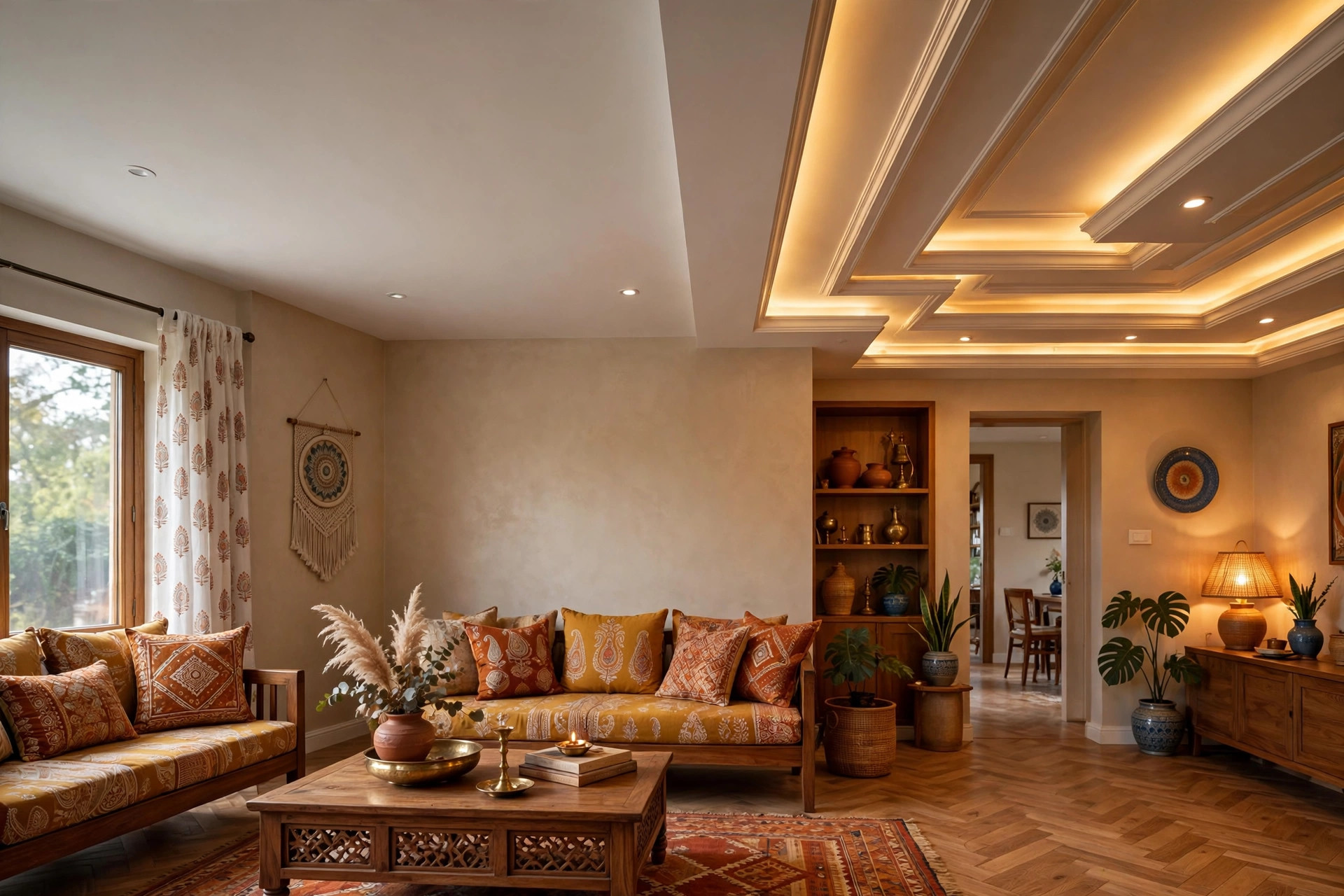 Gyproc ceilings from flat to curved showing rising cost with complexity