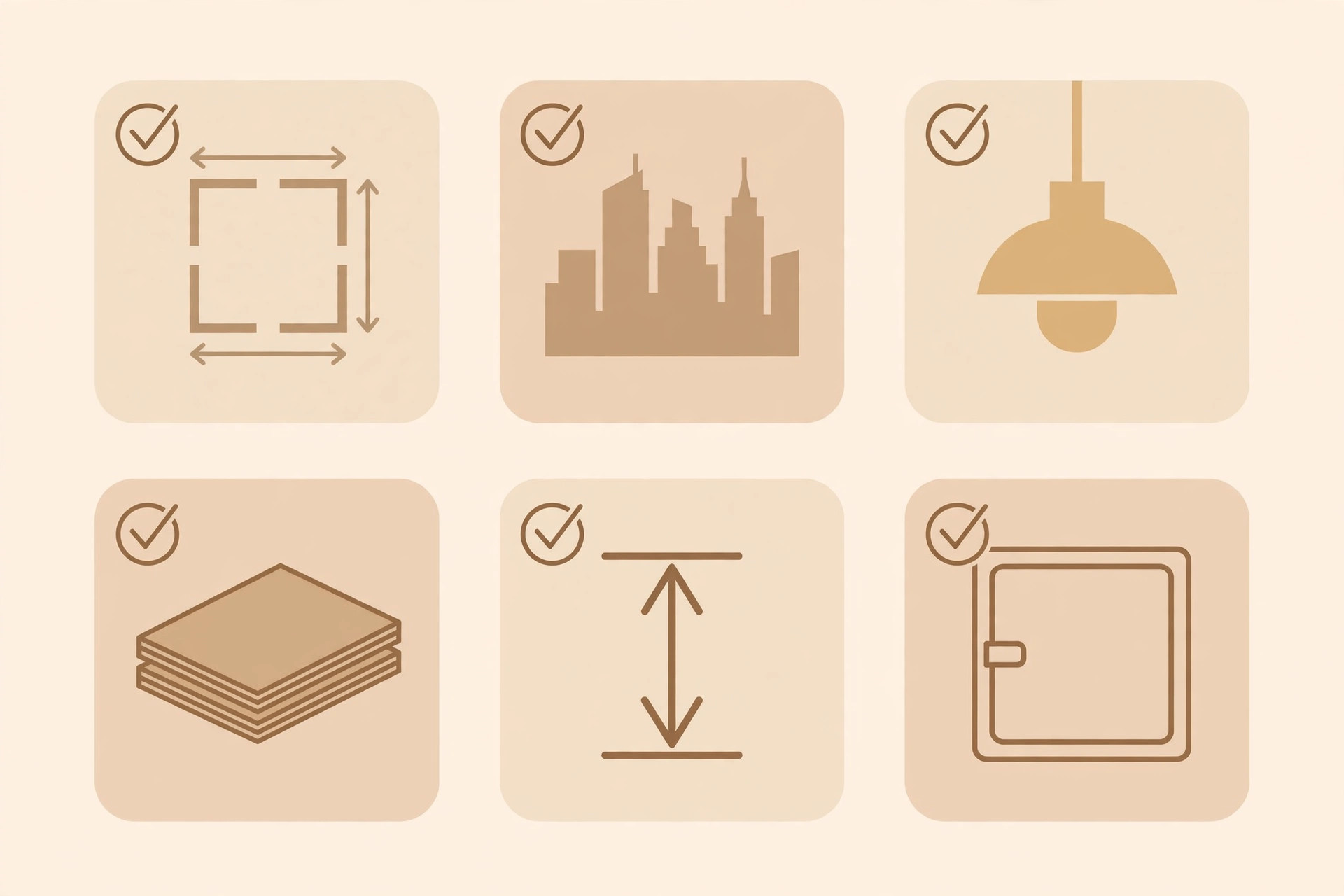 Checklist illustration of factors affecting a Gyproc ceiling quote