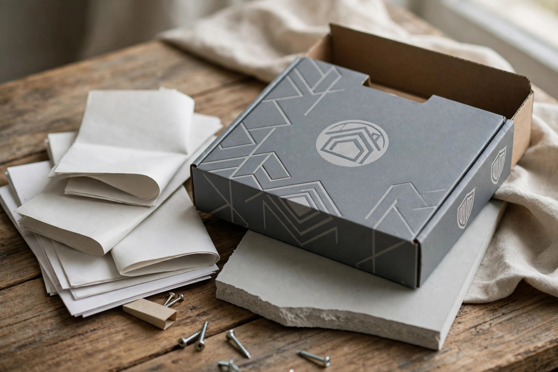 Warranty documents and branded Gyproc board packaging
