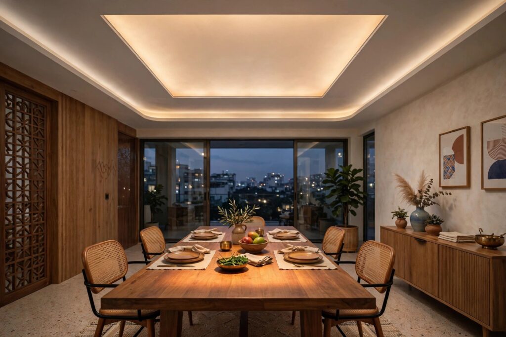 s backlit frosted glass dining