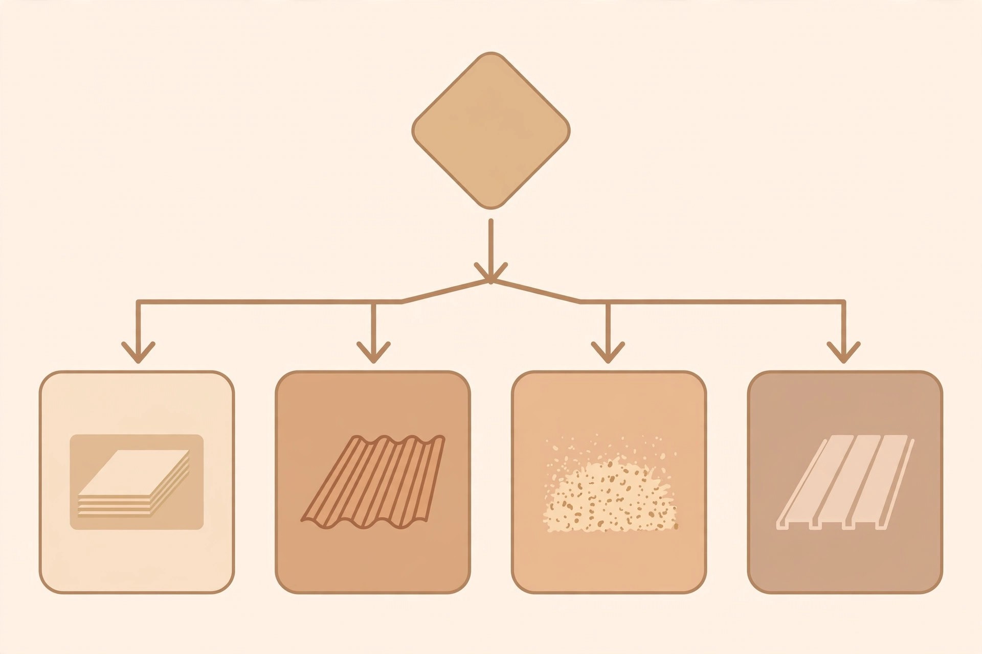 Flowchart helping choose a commercial ceiling material by business type and priority